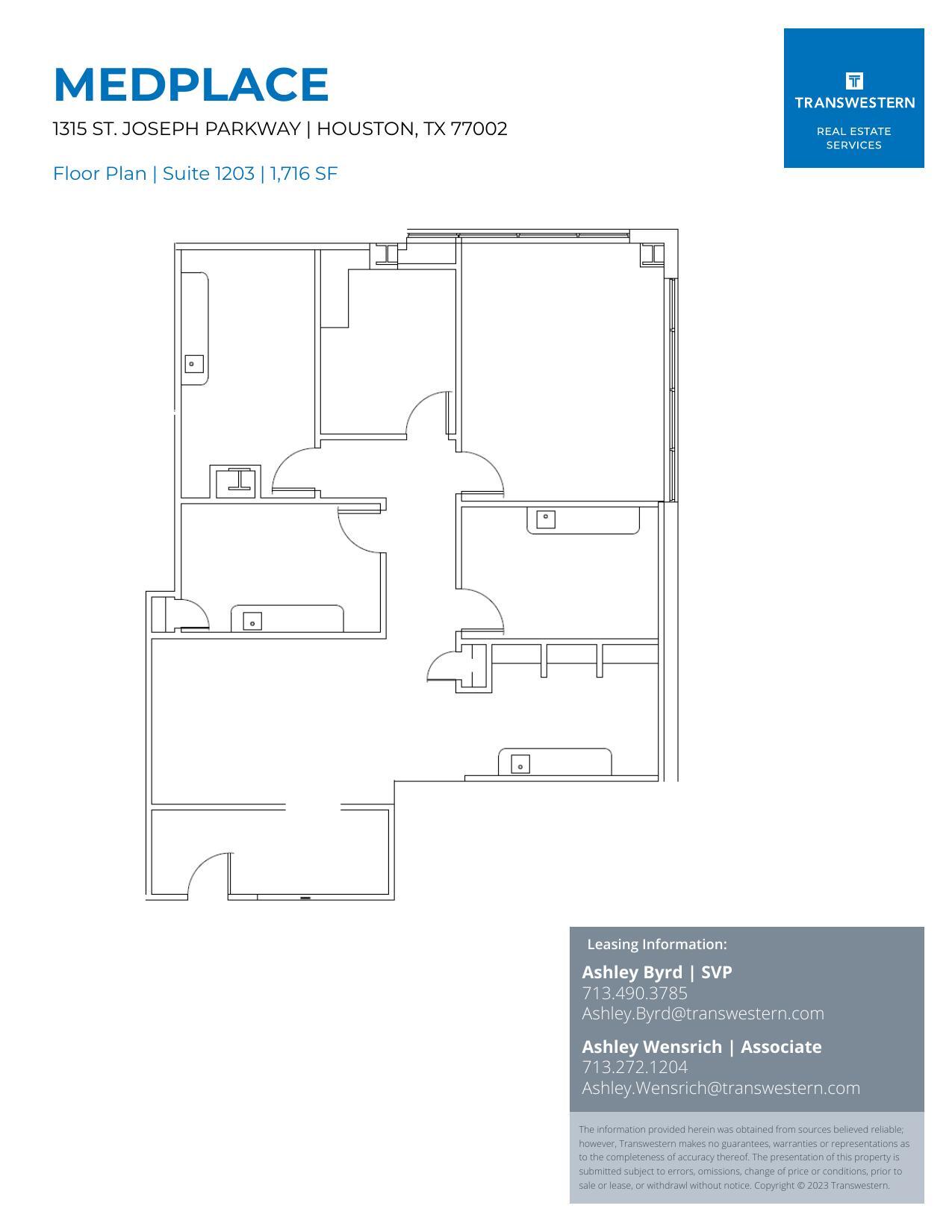 1315 St Joseph Pky, Houston, TX à louer Plan d’étage– Image 1 sur 2