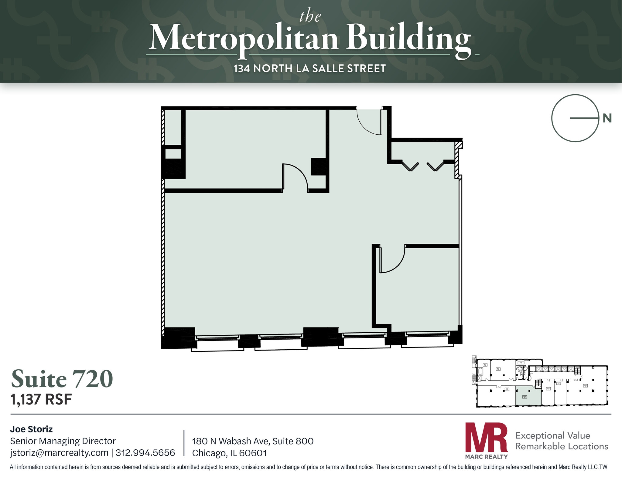 134 N LaSalle St, Chicago, IL à louer Plan d’étage– Image 1 sur 5