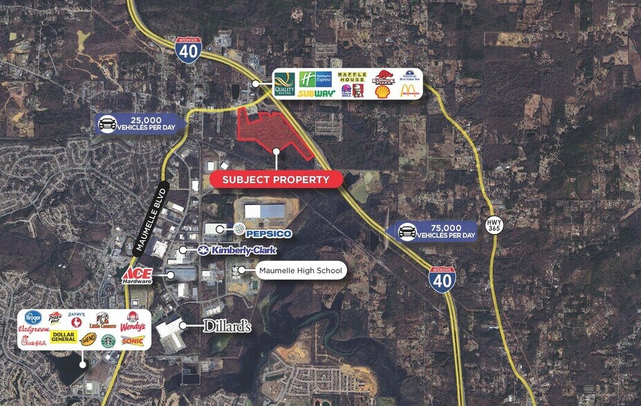 Hwy 365 & I-40, Maumelle, AR à vendre - Aérien – Image 3 sur 3