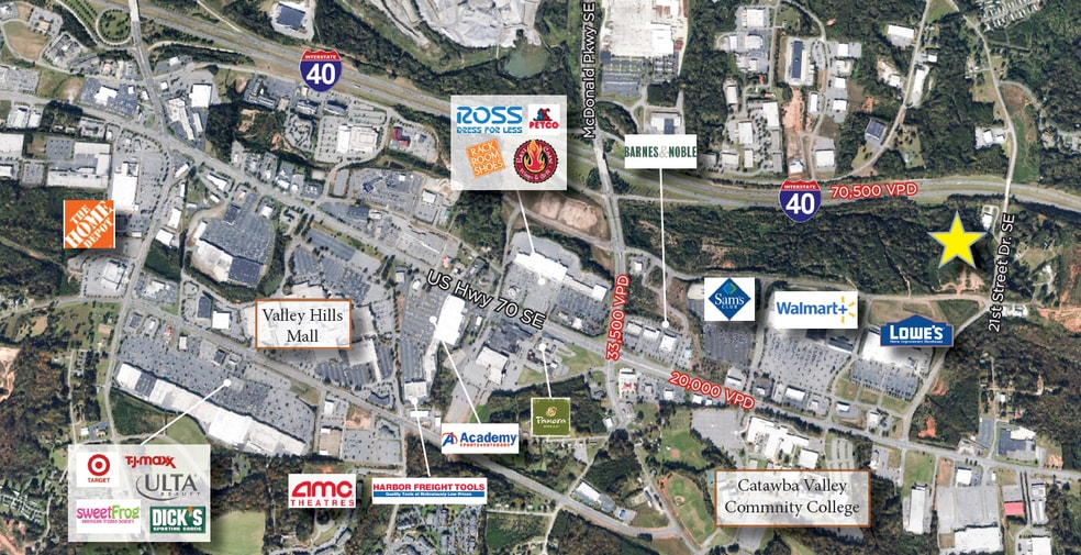 1402 21st Street Dr NE, Hickory, NC à vendre - Aérien – Image 2 sur 2