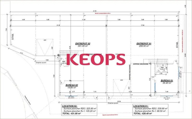 Local d’activités dans Villeneuve-Tolosane à louer - Plan d’étage – Image 3 sur 4