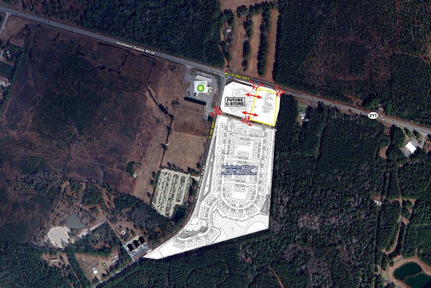 Southport-Supply Rd SE & Sunset Harbor Rd SE SE, Bolivia, NC à louer - Aérien – Image 3 sur 4