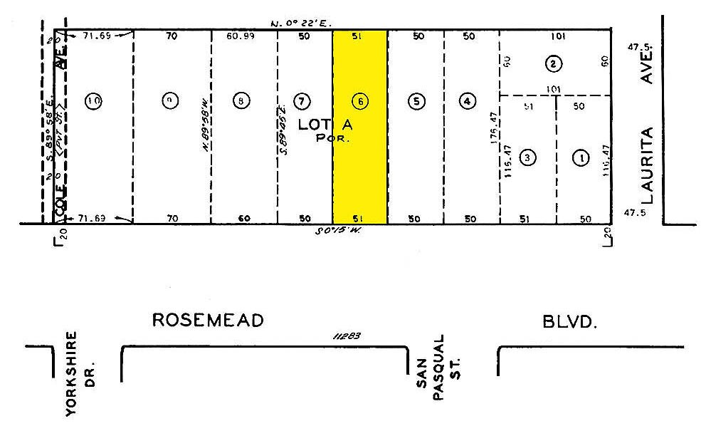 166 S Rosemead Blvd, Pasadena, CA à vendre Plan cadastral– Image 1 sur 1