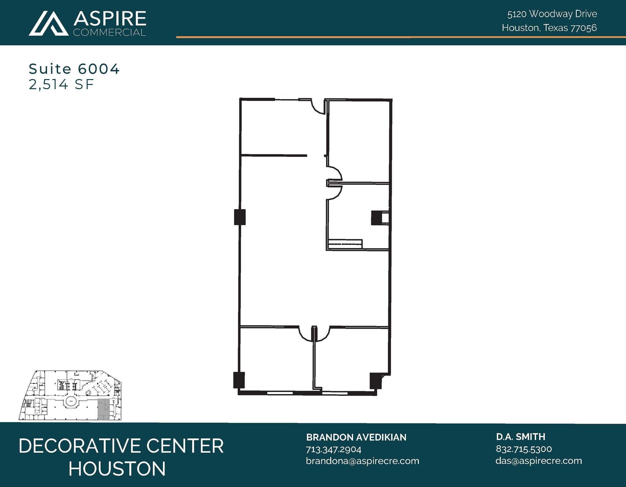 5120 Woodway Dr, Houston, TX à louer Plan d’étage– Image 1 sur 7
