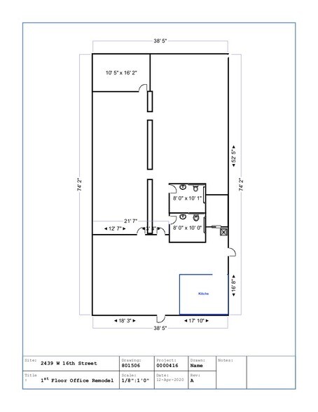 2439 W 16th St, Indianapolis, IN à vendre - Plan d’étage – Image 2 sur 6