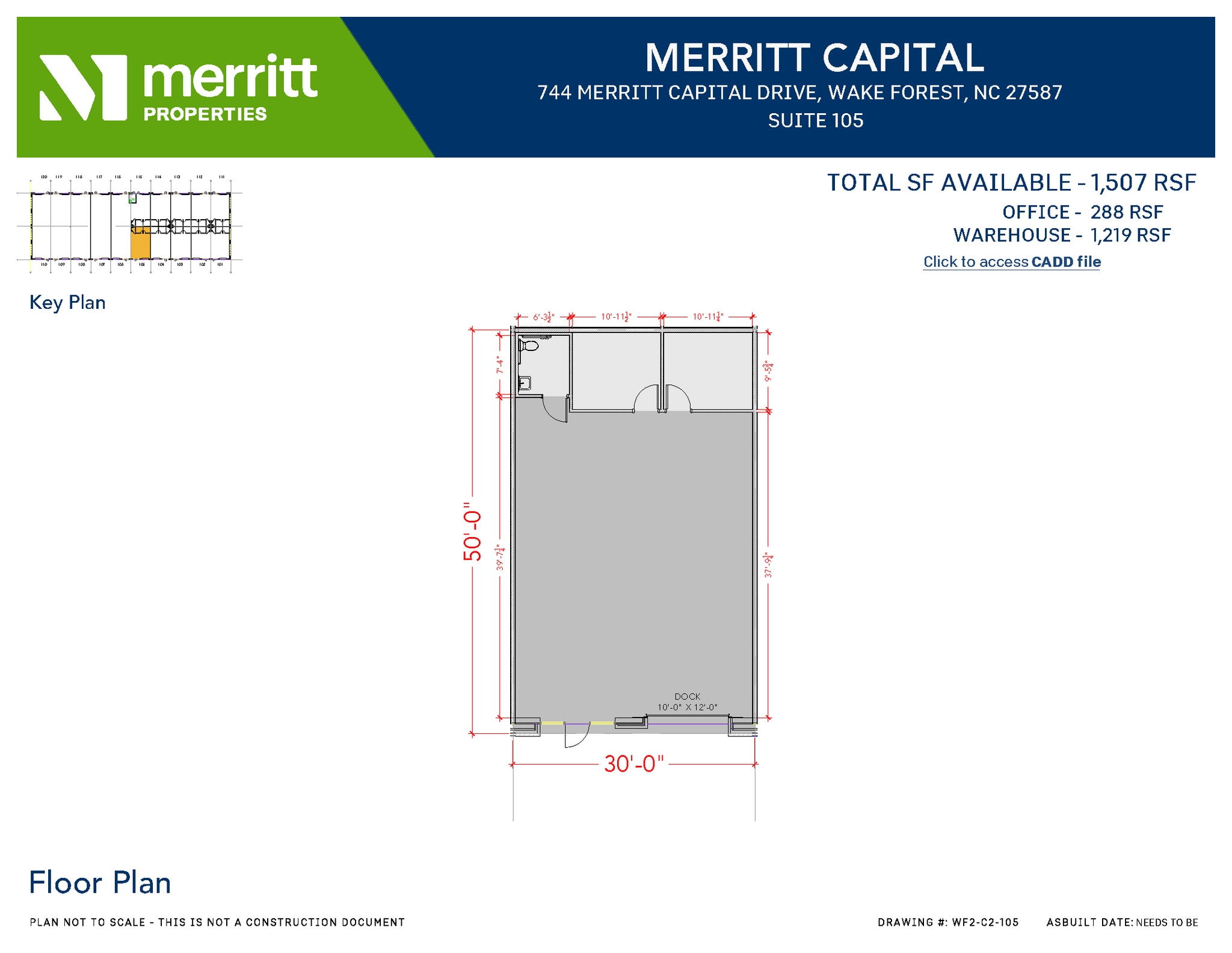 741 Merritt Capital Dr, Wake Forest, NC à louer Plan d’étage– Image 1 sur 3