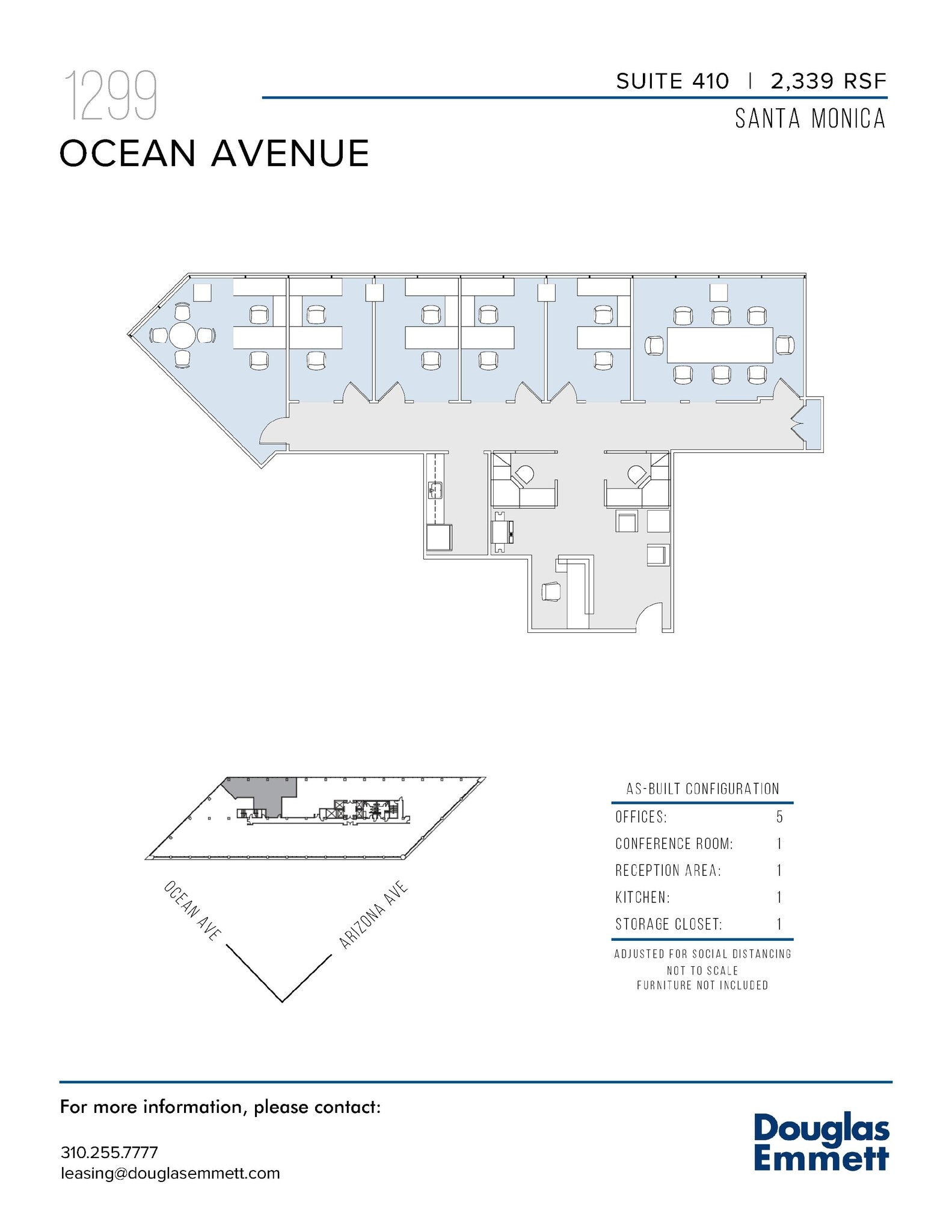 1299 Ocean Ave, Santa Monica, CA à louer Plan d’étage– Image 1 sur 1