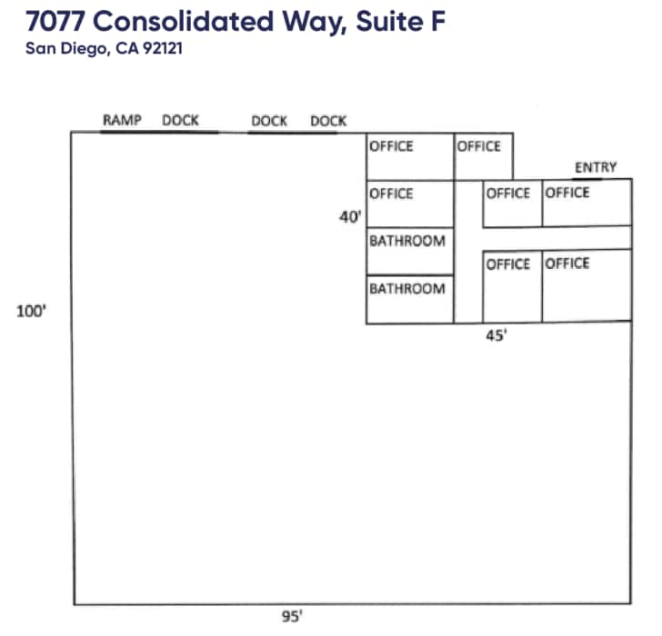 7077 Consolidated Way, San Diego, CA à louer Plan d’étage– Image 1 sur 1