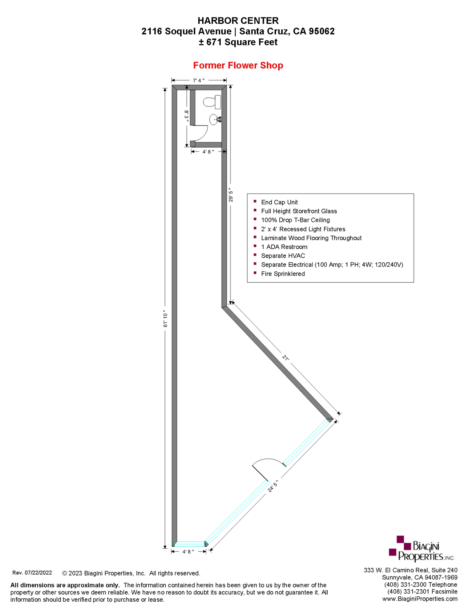 2112-2128 Soquel Ave, Santa Cruz, CA à louer Plan d’étage– Image 1 sur 1