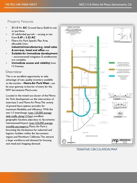 Metro Air Parkway at I-5 Pky, Sacramento, CA à louer - Plan de site – Image 3 sur 7