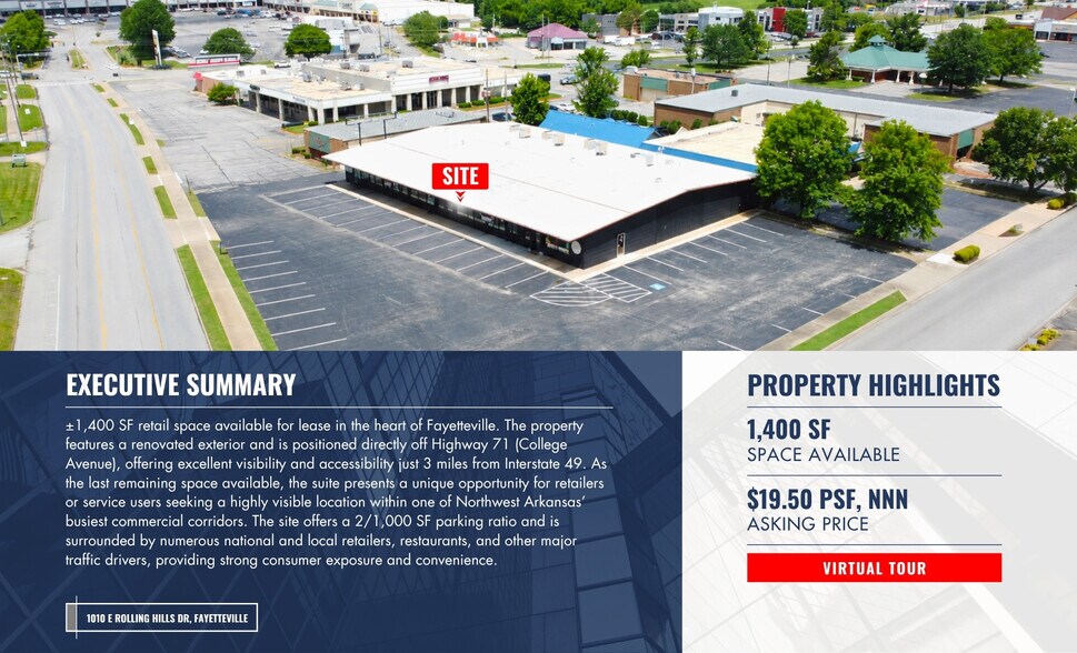 1010 E Rolling Hills Dr, Fayetteville, AR à louer - Aérien – Image 3 sur 5