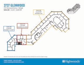 3737 Glenwood Ave, Raleigh, NC à louer Plan d’étage– Image 1 sur 2