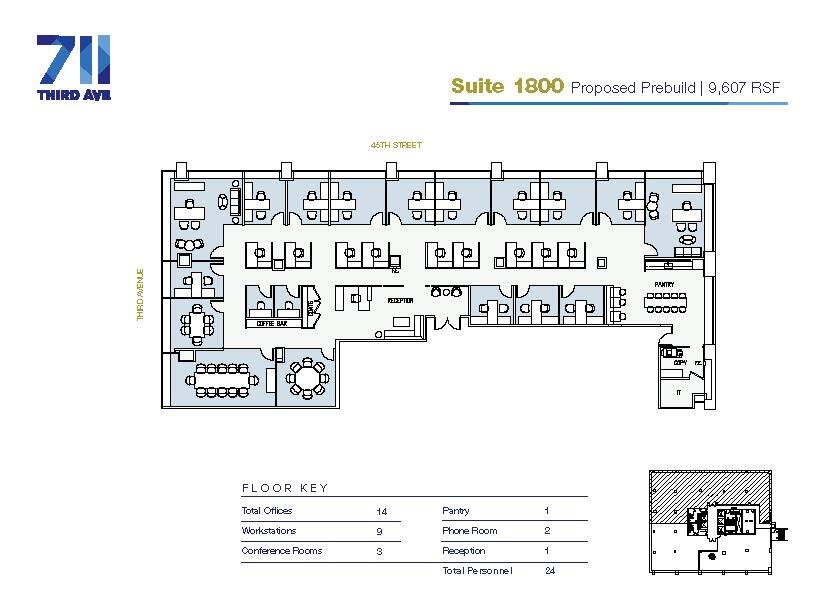 711 Third Ave, New York, NY à louer Plan d’étage– Image 1 sur 1