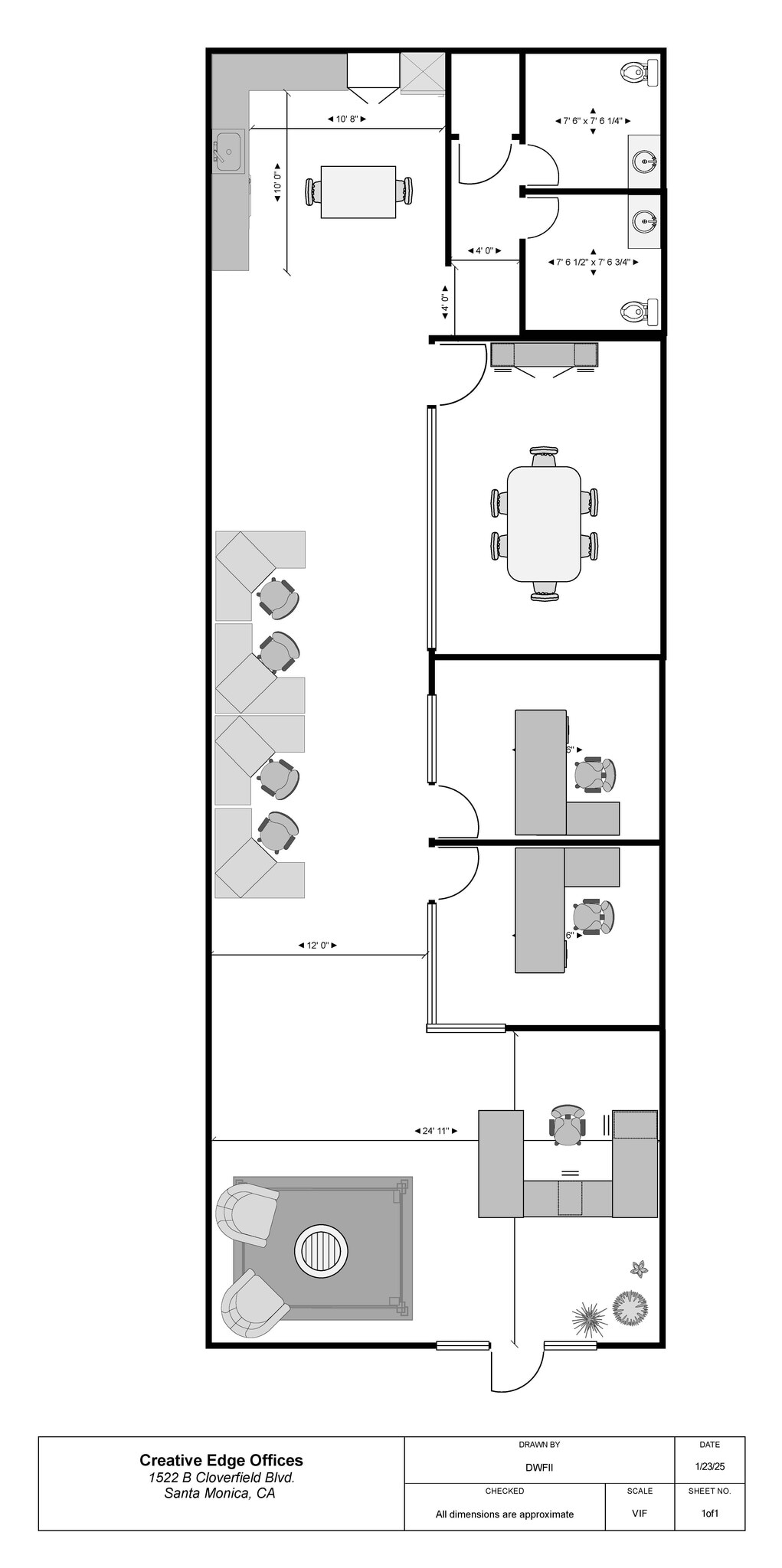 1524 Cloverfield Blvd, Santa Monica, CA à louer Plan d’étage– Image 1 sur 1