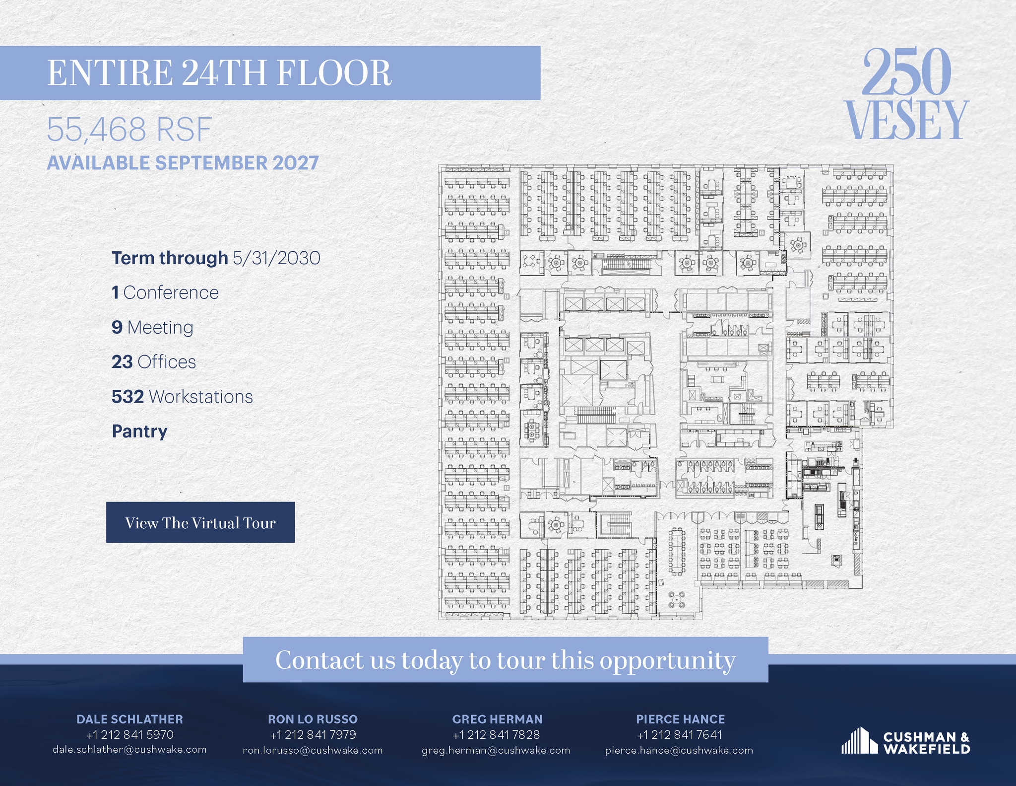 250 Vesey St, New York, NY à louer Plan d’étage– Image 1 sur 1