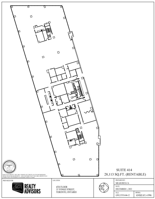 33 Yonge St, Toronto, ON à louer Plan d’étage– Image 1 sur 1