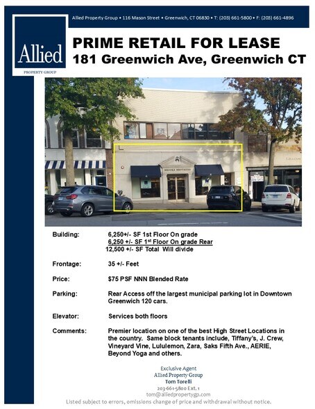 181 Greenwich Ave, Greenwich, CT à louer - Photo de l’immeuble – Image 1 sur 10