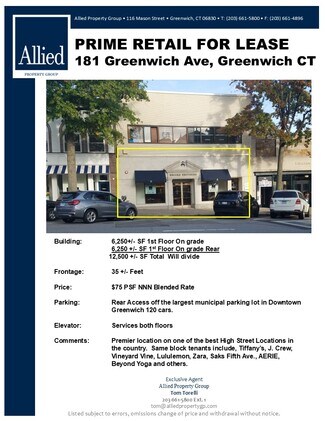 Plus de détails pour 181 Greenwich Ave, Greenwich, CT - Local commercial à louer