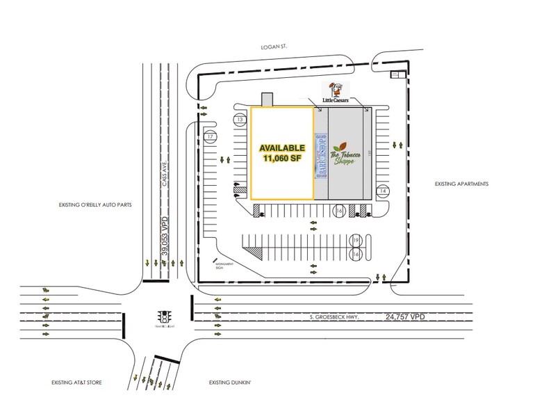15 S Groesbeck Hwy, Mount Clemens, MI à louer - Plan de site – Image 2 sur 2