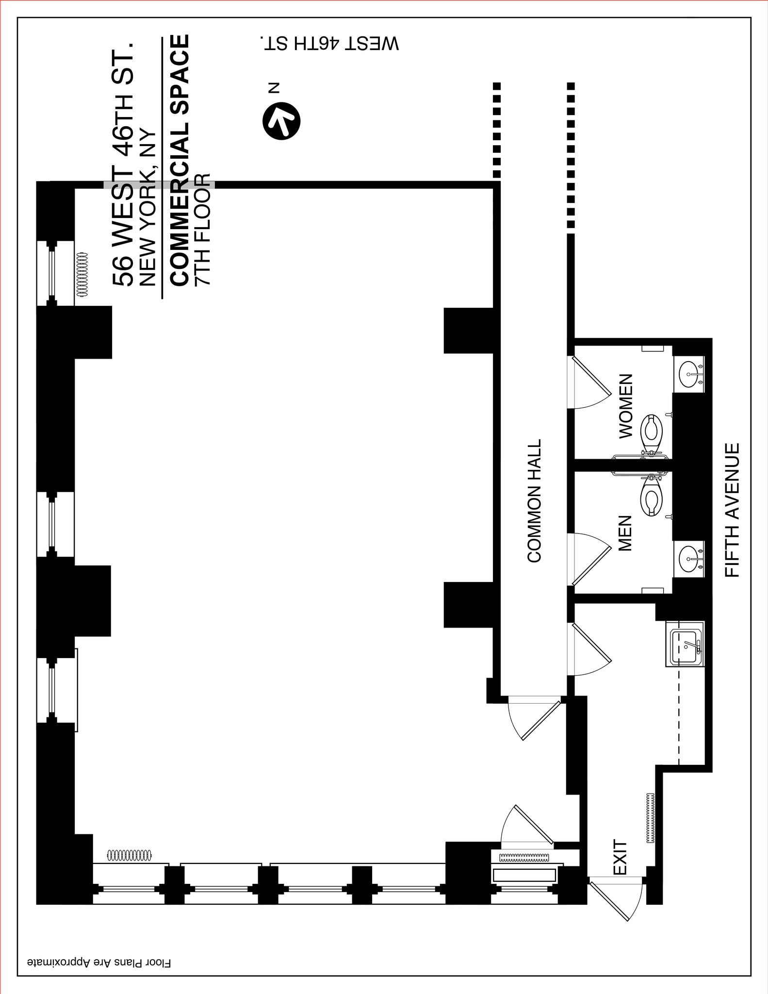 56 W 45th St, New York, NY à louer Plan de site– Image 1 sur 1