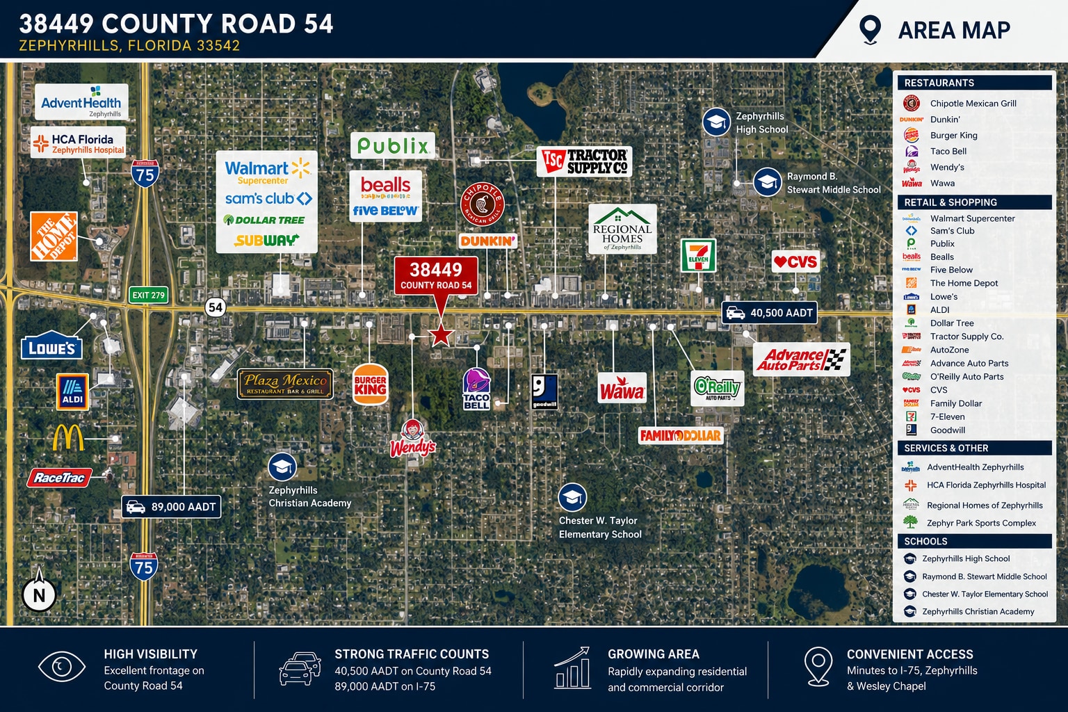 38449-38453 County Road 54, Zephyrhills, FL à louer Carte– Image 1 sur 5