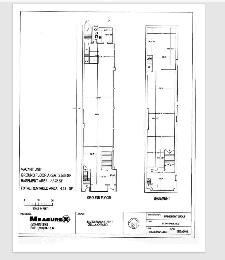 34-36 Mississaga St E, Orillia, ON à louer Plan d’étage– Image 1 sur 1