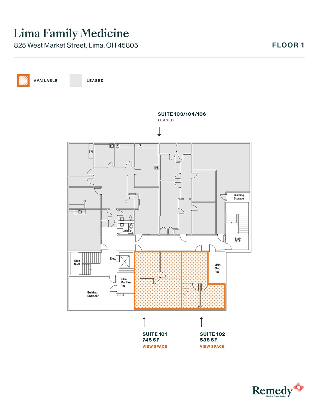 825 W Market St, Lima, OH à louer Plan d’étage– Image 1 sur 4