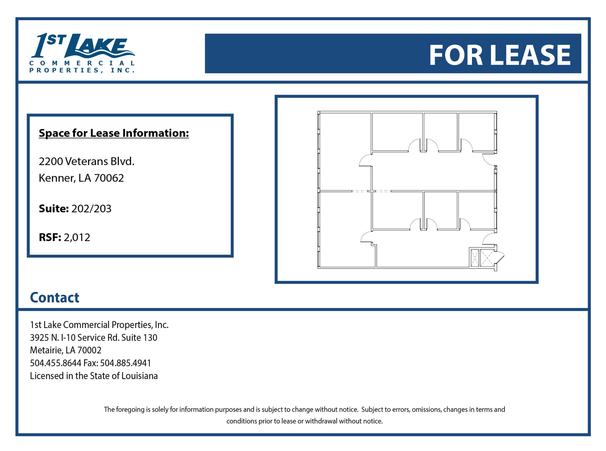 2200 Veterans Memorial Blvd, Kenner, LA à louer Plan d’étage– Image 1 sur 1