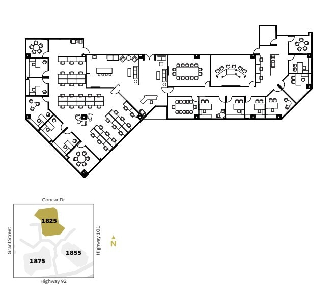 1825 S Grant St, San Mateo, CA à louer Plan d’étage– Image 1 sur 1
