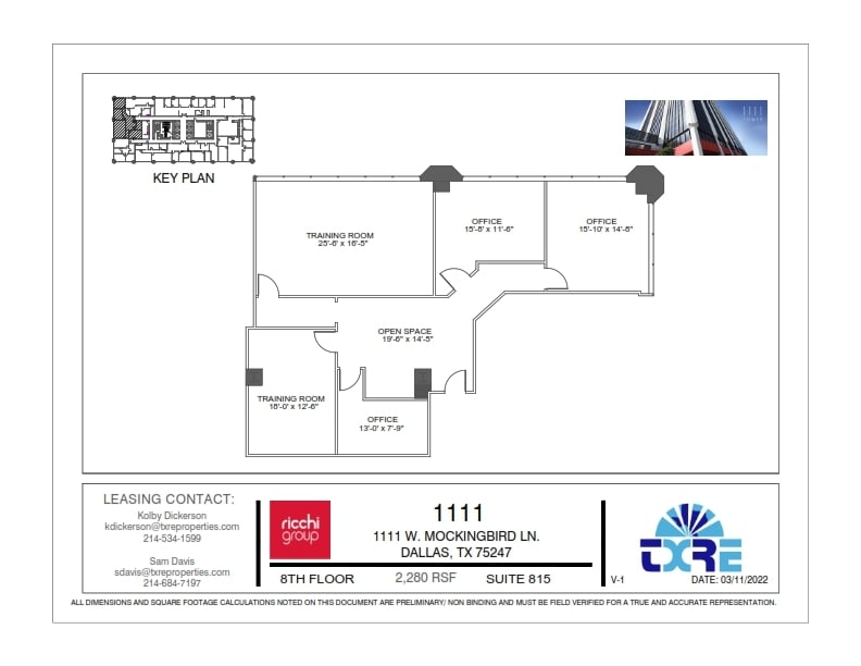 1111 W Mockingbird Ln, Dallas, TX à louer Plan d’étage– Image 1 sur 1