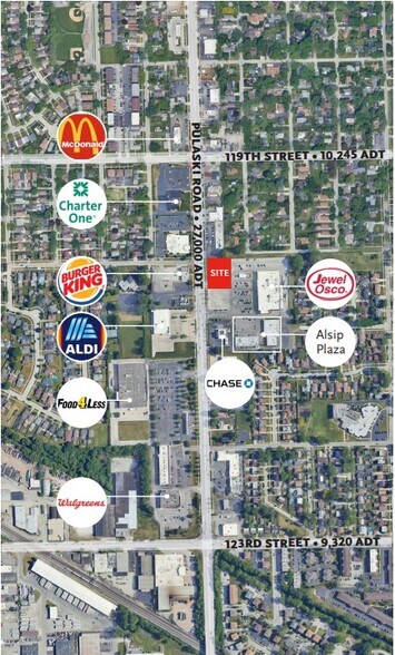 12021 S Pulaski Rd, Alsip, IL à vendre - Aérien – Image 2 sur 2