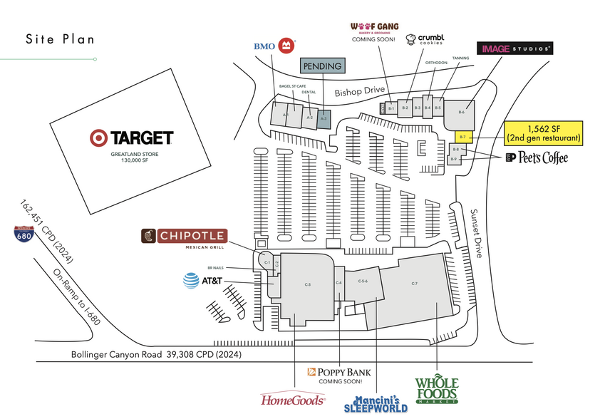 100-120 Sunset Dr, San Ramon, CA à louer - Plan de site – Image 3 sur 10