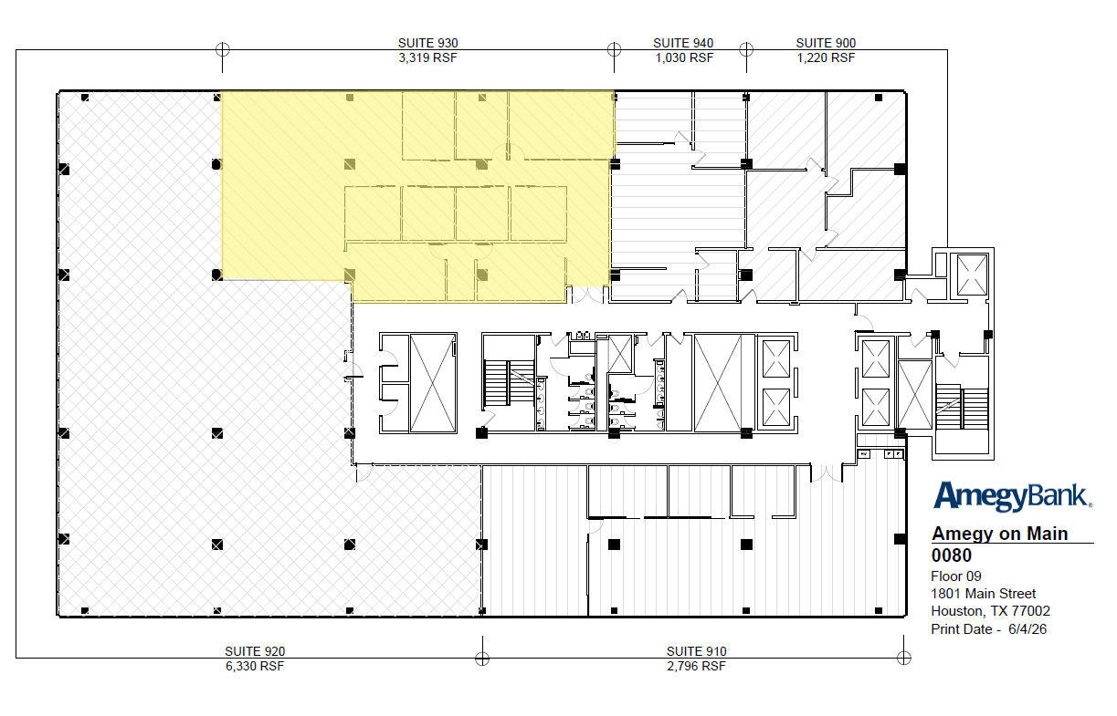 1801 Main St, Houston, TX à louer Plan d’étage– Image 1 sur 1