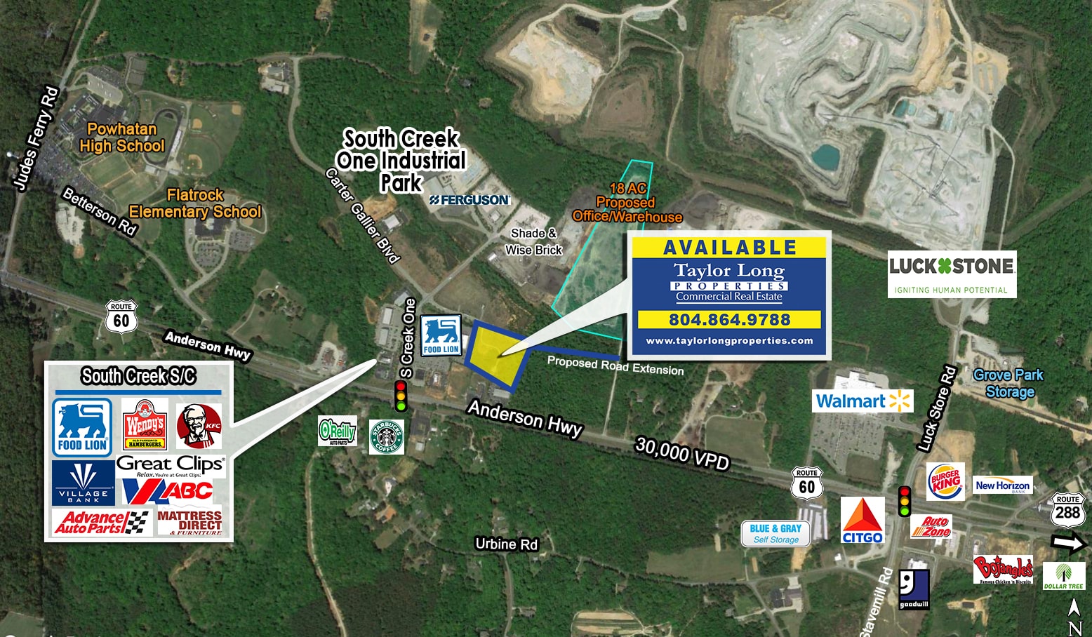 1800 Southcreek One, Powhatan, VA à vendre Aérien– Image 1 sur 2