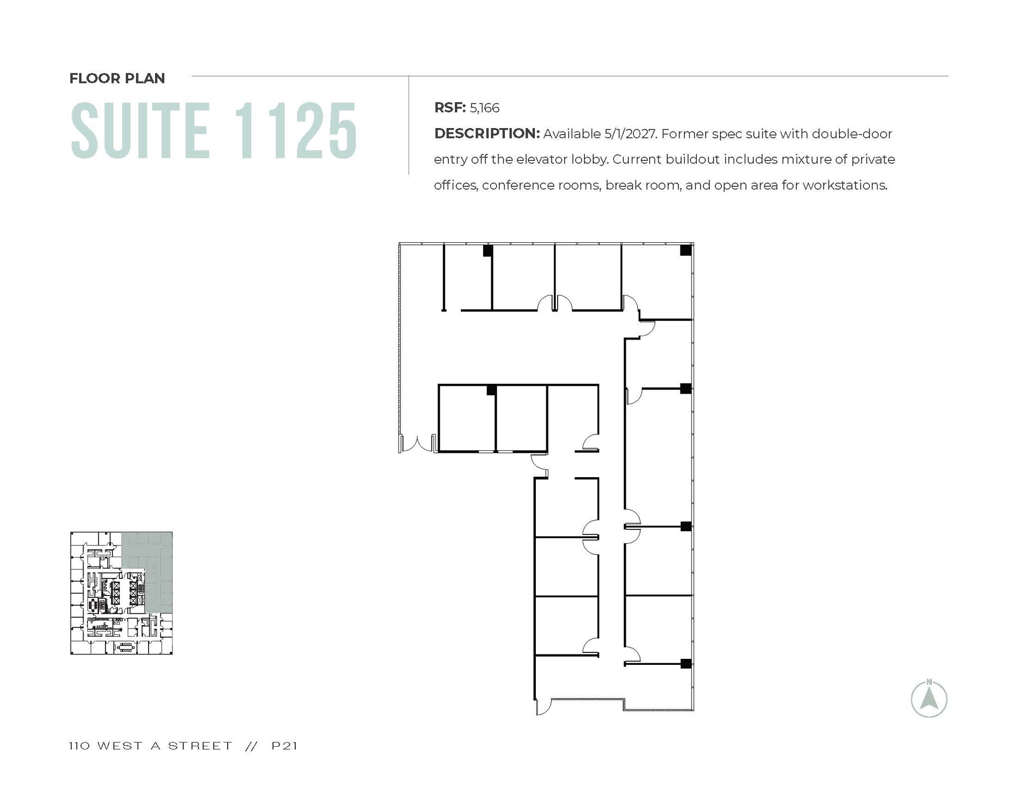 110 W A St, San Diego, CA à louer Plan d’étage– Image 1 sur 1