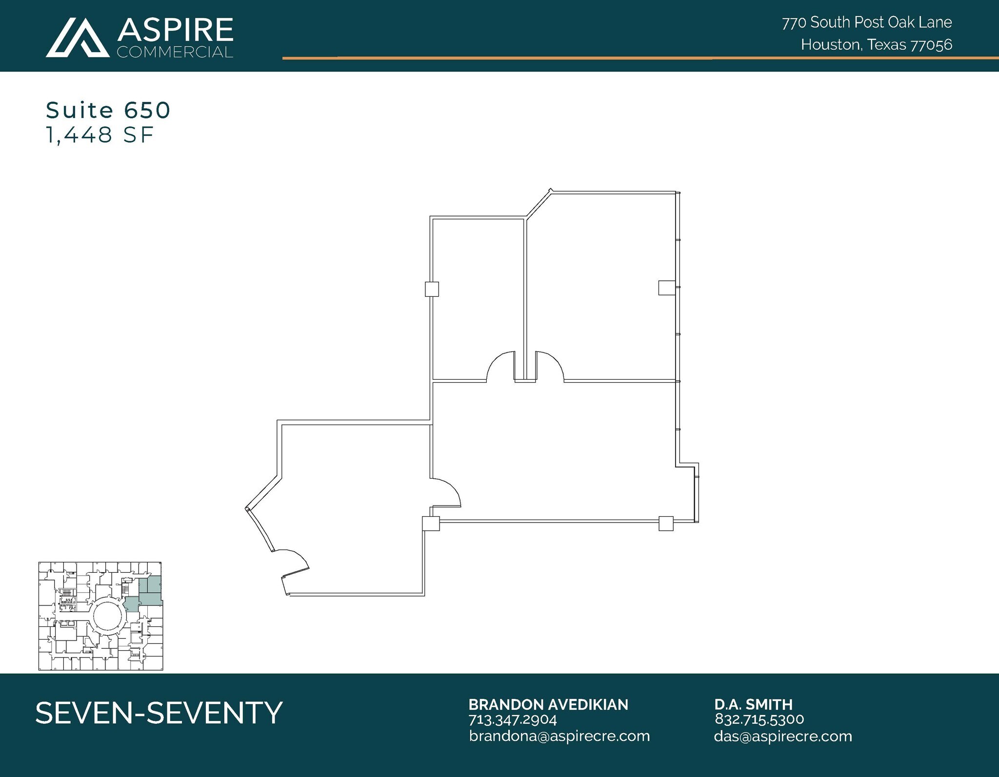 770 S Post Oak Ln, Houston, TX à louer Plan d’étage– Image 1 sur 2