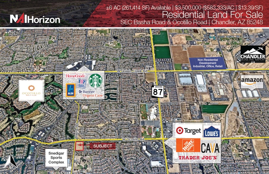 SEC Basha Road & Ocotillo Road, Chandler, AZ à vendre - Photo principale – Image 1 sur 1