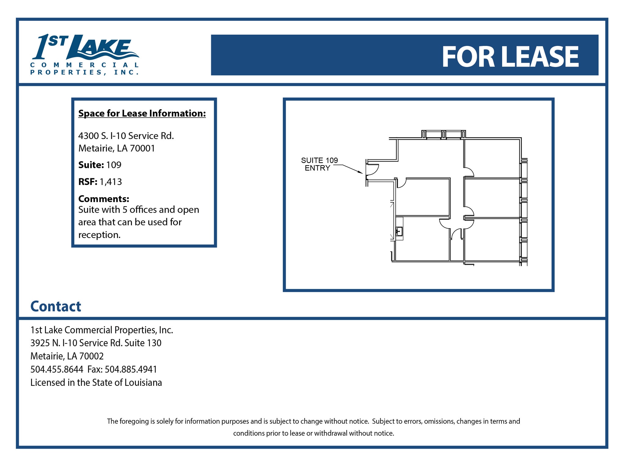4300 S I-10 Service Rd, Metairie, LA à louer Plan d’étage– Image 1 sur 1