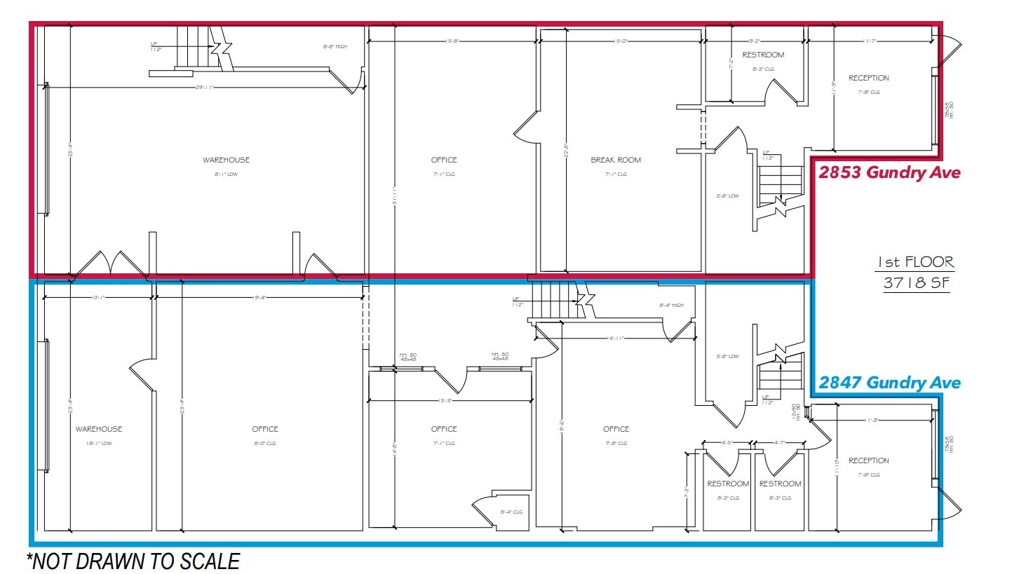 2853 Gundry Ave, Signal Hill, CA 90755 - Lot 2847 -  - Plan d’étage - Image 1 of 2