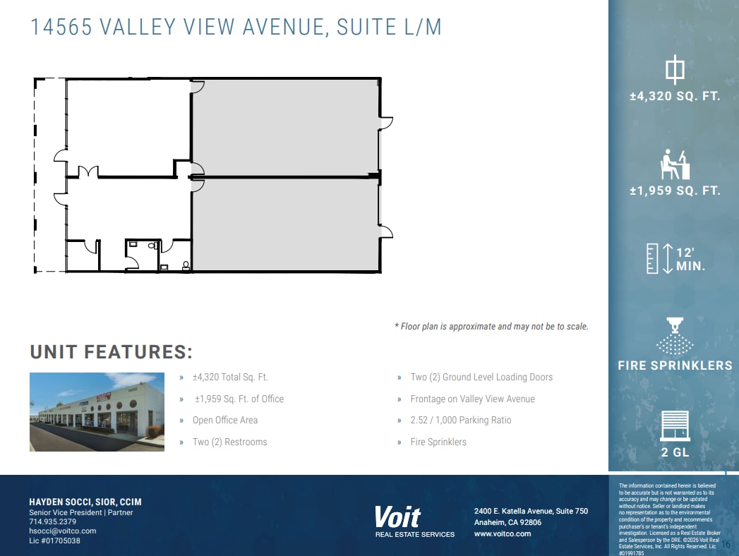 14525 Valley View Ave, Santa Fe Springs, CA à louer Plan d’étage– Image 1 sur 1