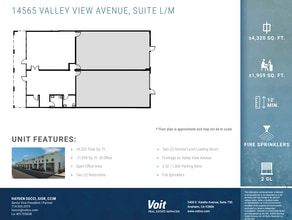 14525 Valley View Ave, Santa Fe Springs, CA à louer Plan d’étage– Image 1 sur 1