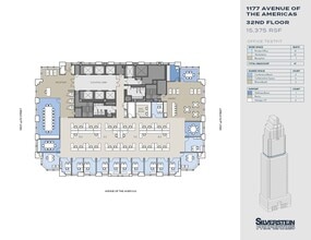 1177 Avenue Of The Americas, New York, NY à louer Plan d’étage– Image 2 sur 4