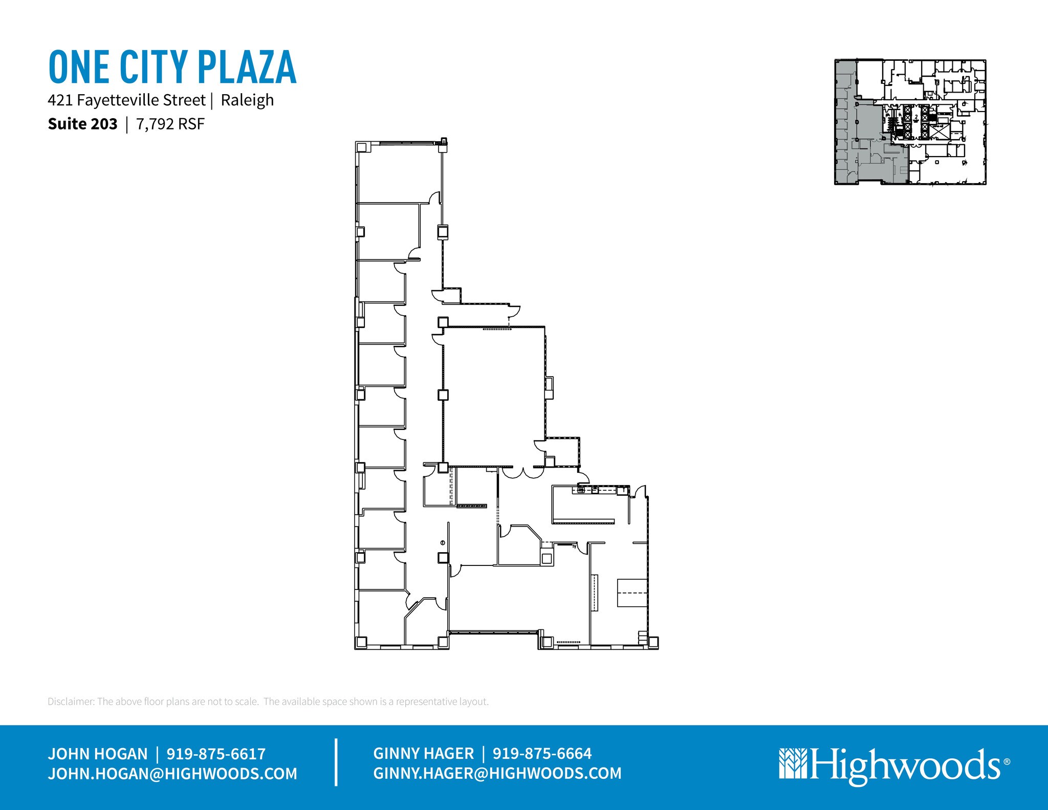 421 Fayetteville St, Raleigh, NC à louer Plan d’étage– Image 1 sur 3