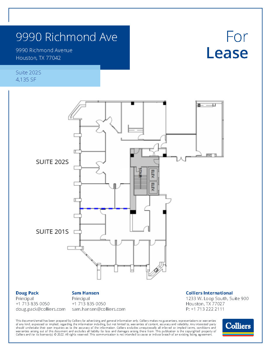 9990 Richmond Ave, Houston, TX à louer Plan d’étage– Image 1 sur 1