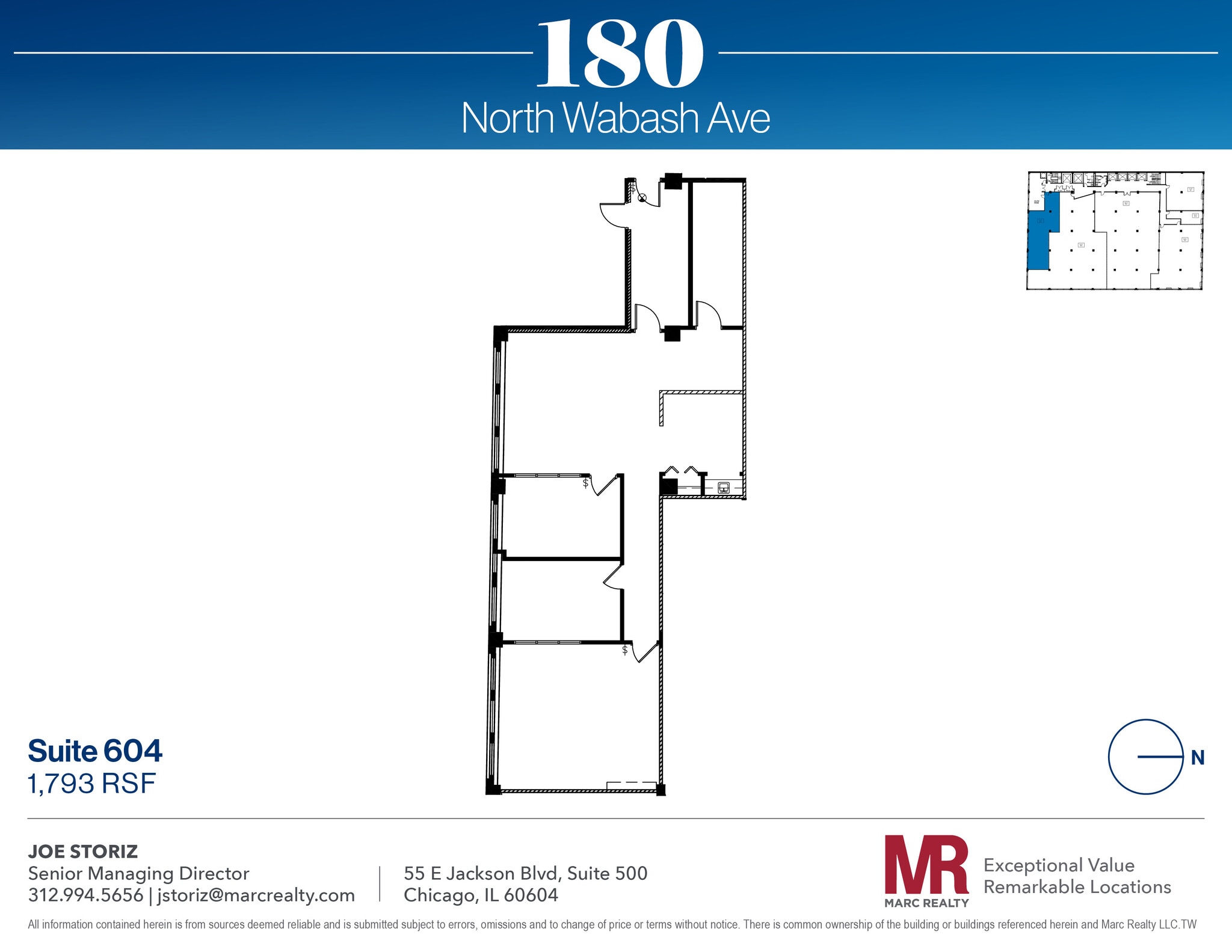180 N Wabash Ave, Chicago, IL à louer Plan d’étage– Image 1 sur 1