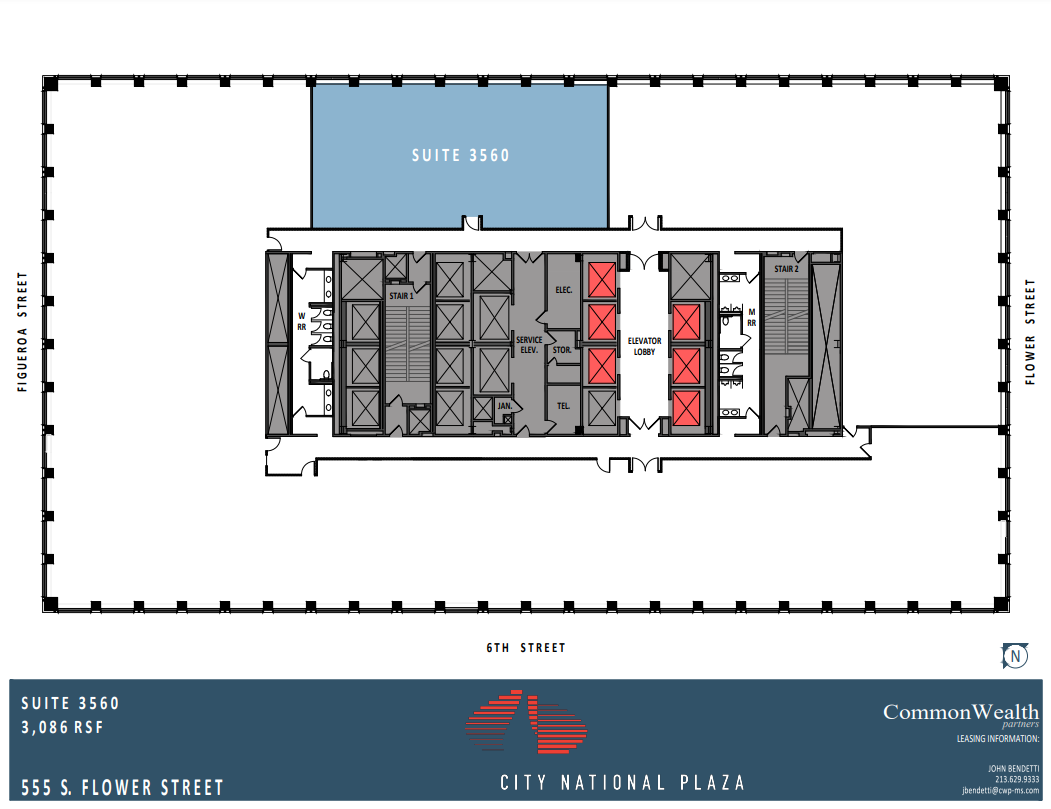 515 S Flower St, Los Angeles, CA à louer Plan d’étage– Image 1 sur 1