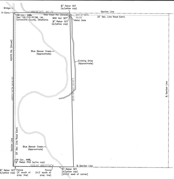 SEC of SW Paint Rd & New Hope Rd, Faxon, OK à vendre - Plan cadastral – Image 2 sur 2