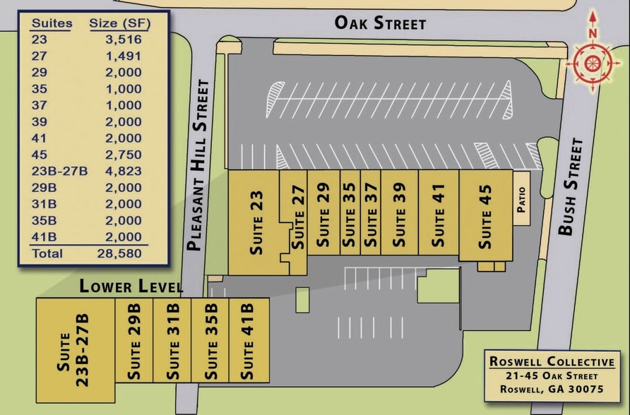 23-45 Oak St, Roswell, GA à louer - Plan de site – Image 2 sur 11