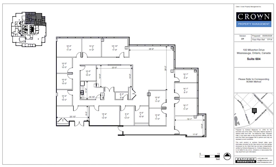 100 Milverton Dr, Mississauga, ON à louer Plan d’étage– Image 1 sur 1