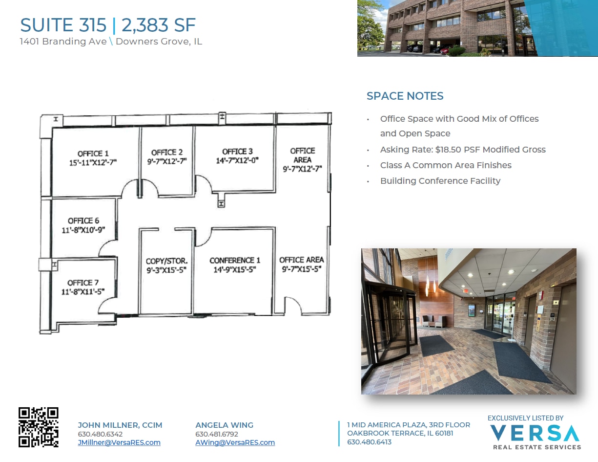 1401 Branding Ave, Downers Grove, IL à louer Plan d’étage– Image 1 sur 2